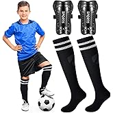 Syhood Soccer Shin Guards and Socks for Toddler Kids Youth, Lightweight Soccer Shin Pads Protective Defender Gear for 3-5, 5-10, 10-15 Years Old Children Teen Boys Girls Sports Game