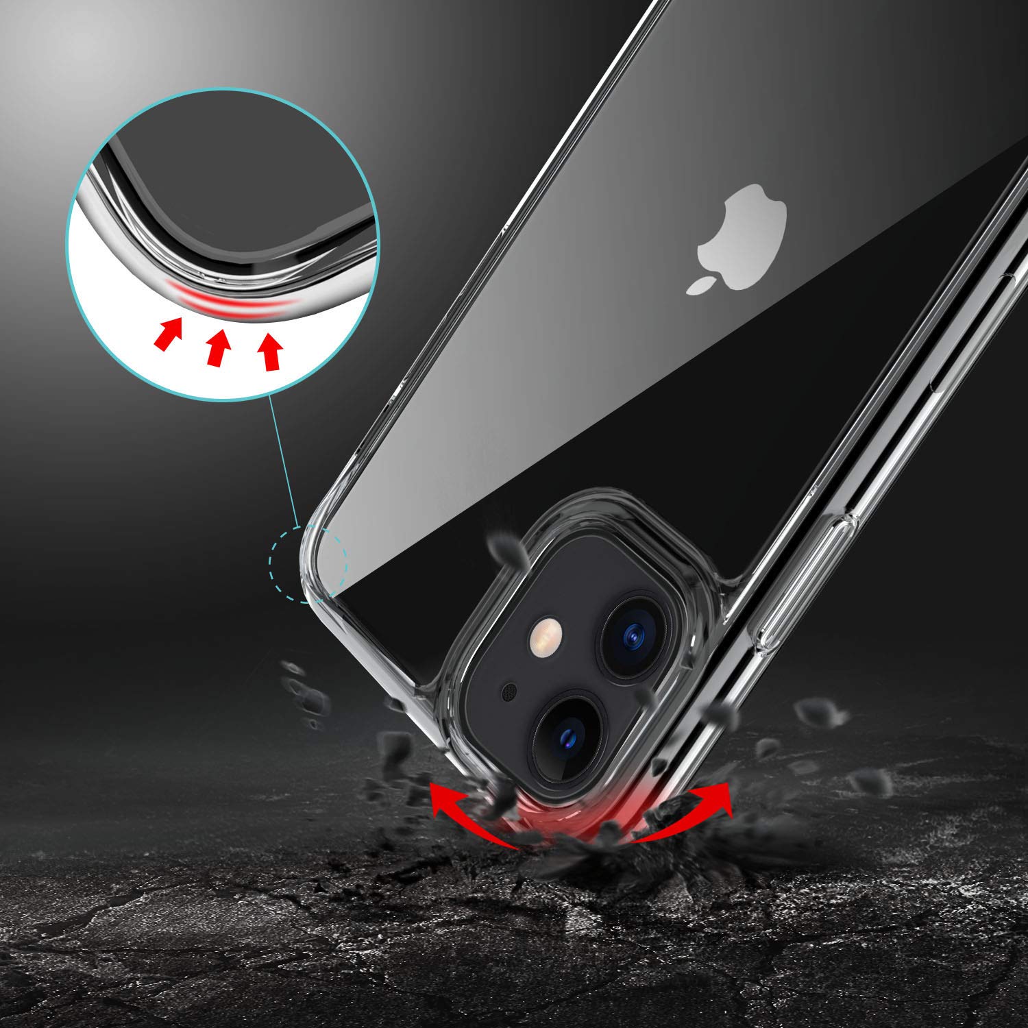 iPhone 11 Case, Supwall 9H Tempered Glass Shock Absorption Anti-Scratch Mimics The Glass Back of iPhone Support Wireless Charging Cover for iPhone 11 Crystal Clear 6.1 inch (Clear)