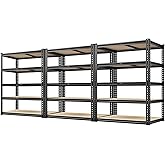 REIBII 72" Garage Shelving, Heavy Duty Storage Shelves 2000LBS, 5 Tier Metal Shelving Unit, Adjustable Garage Storage Shelves for Warehouse Pantry Basement, 72'' H X 35.5'' W X 11.8'' D, 3 Pack