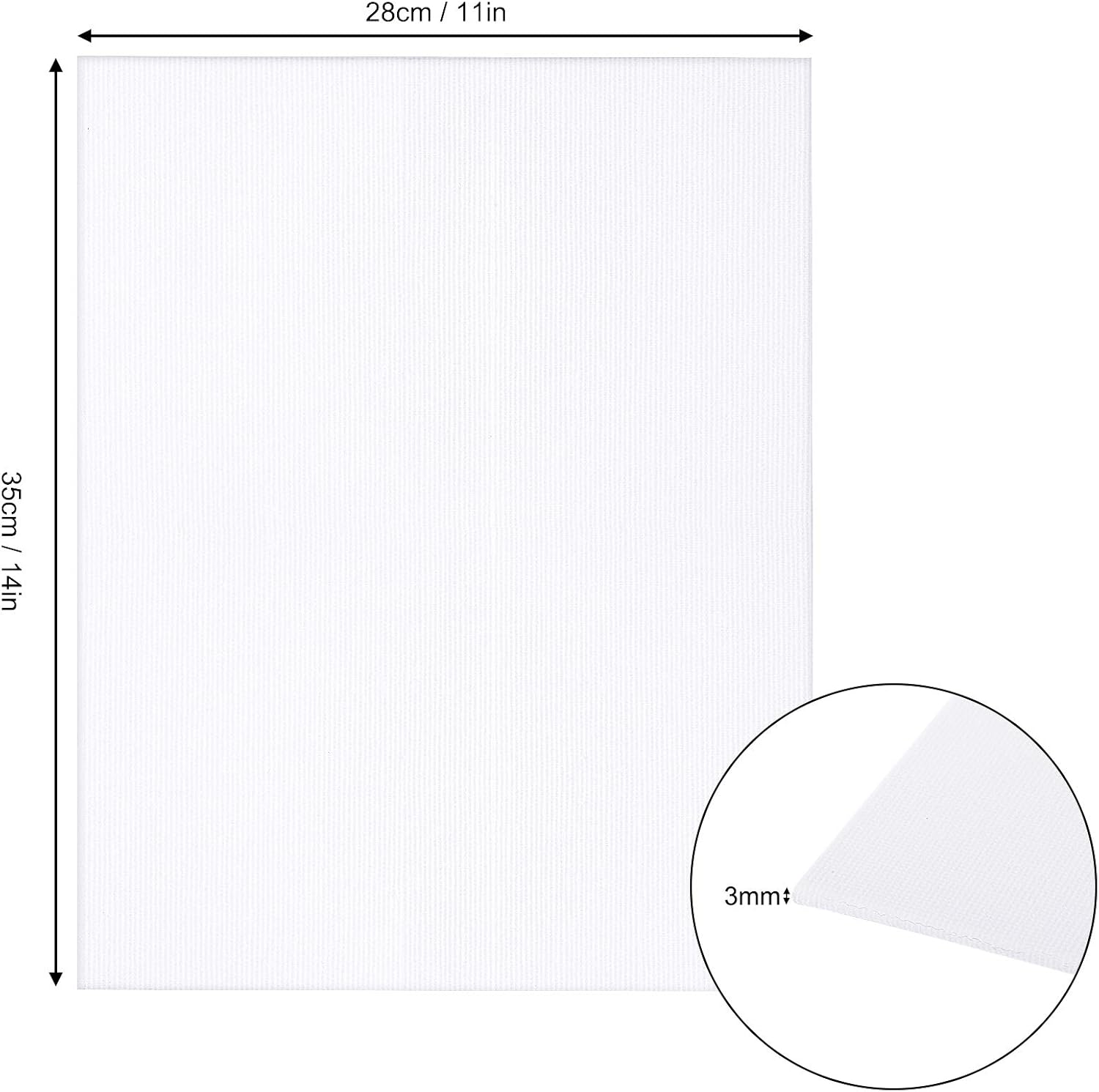 Canvas Boards 11x14 Inches Set of 9, Canvas Panels 3mm Thickness for Oil & Acrylic Painting