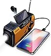 FosPower Emergency Solar Hand Crank Portable Radio, NOAA Weather Radio for Household and Outdoor Emergency with AM/FM, LED Flashlight, Reading Lamp, 2000mAh Power Bank USB Charger and SOS Alarm