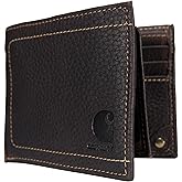 Carhartt Men’s Pebble Leather Full Grain Leather Wallets, Durable Design, Multiple Card Slots, Gifts for Men