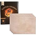 GSM Brands Battle Mat with Grid for Dungeons Role Playing Tabletop Dragons Game - 4 Pack Dry Erase Battle Boards, Non-Skid Back (17x13 Inches Each Makes 34x26 Board)