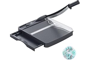 12 Inch Heavy Duty Paper Cutter, 12-16 Sheets Capacity Guillotine Paper Cutter & Paper Trimmer, Paper Cutting Board for Class