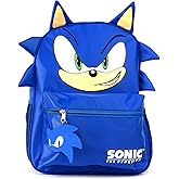 AI ACCESSORY INNOVATIONS Sonic Backpack for Boys & Girls, Bookbag with Adjustable Shoulder Straps & Padded Back,16 Inch Schoolbag with 3D Features, Blue