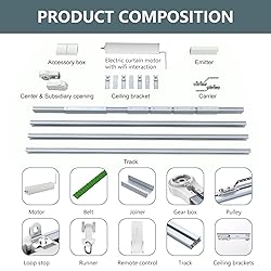 Smart Curtain Tracks WiFi Control by Phone, Support