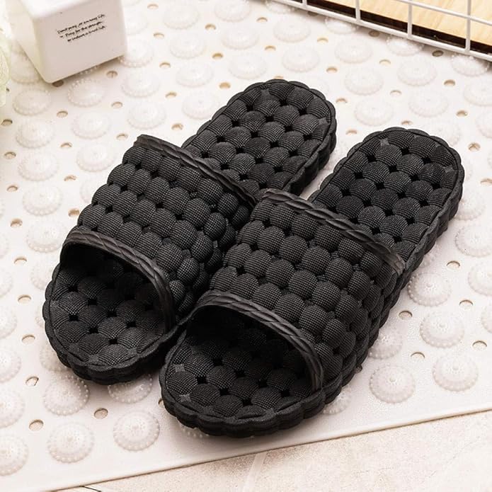 LLGG Flat Slippers for Men and Women, AntiSlip Bathroom Slippers, Soft