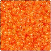BeadTin Orange Transparent 11mm TriBead Plastic Craft Beads (500pcs)