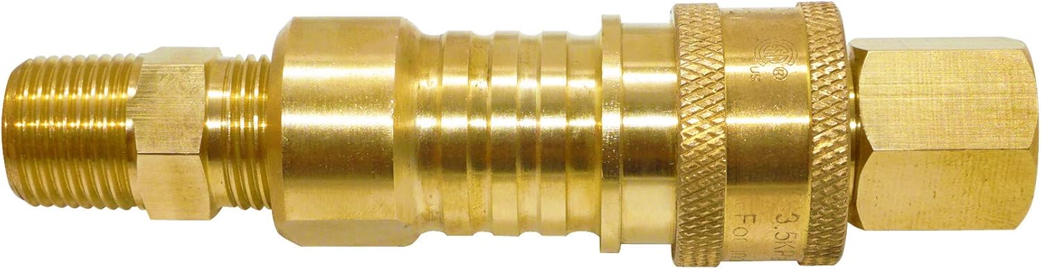 DOZYANT 3/8 Inch Natural Gas Quick Connect Fittings，LP Gas Propane Hose Quick Disconnect Kit, 100% Solid Brass : Garden & Outdoor