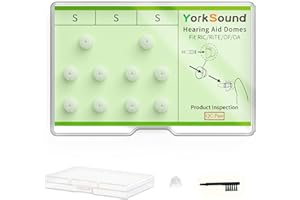 YorkSound Hearing Aid Domes 6mm Small, 10 Pack – Double Layer Comfortable Ear Tips for Open Fit Hearing Aids & PSAP Amplifiers, Invisible Replacement Domes, Not for RIC