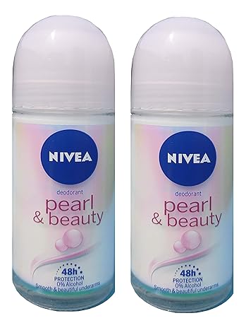 Nivea Pearl Beauty Roll On for Women, 50ml (Pack of 2)