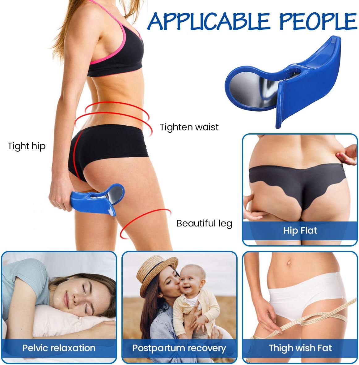 OUTERDO Super Kegel Exerciser, Pelvic Floor Muscle and Inner Thigh Exerciser-Tighten Thigh Muscle, Hip Trainer Buttocks Correction Bladder Control Device-Postpartum Rehabilitation: Sports & Outdoors