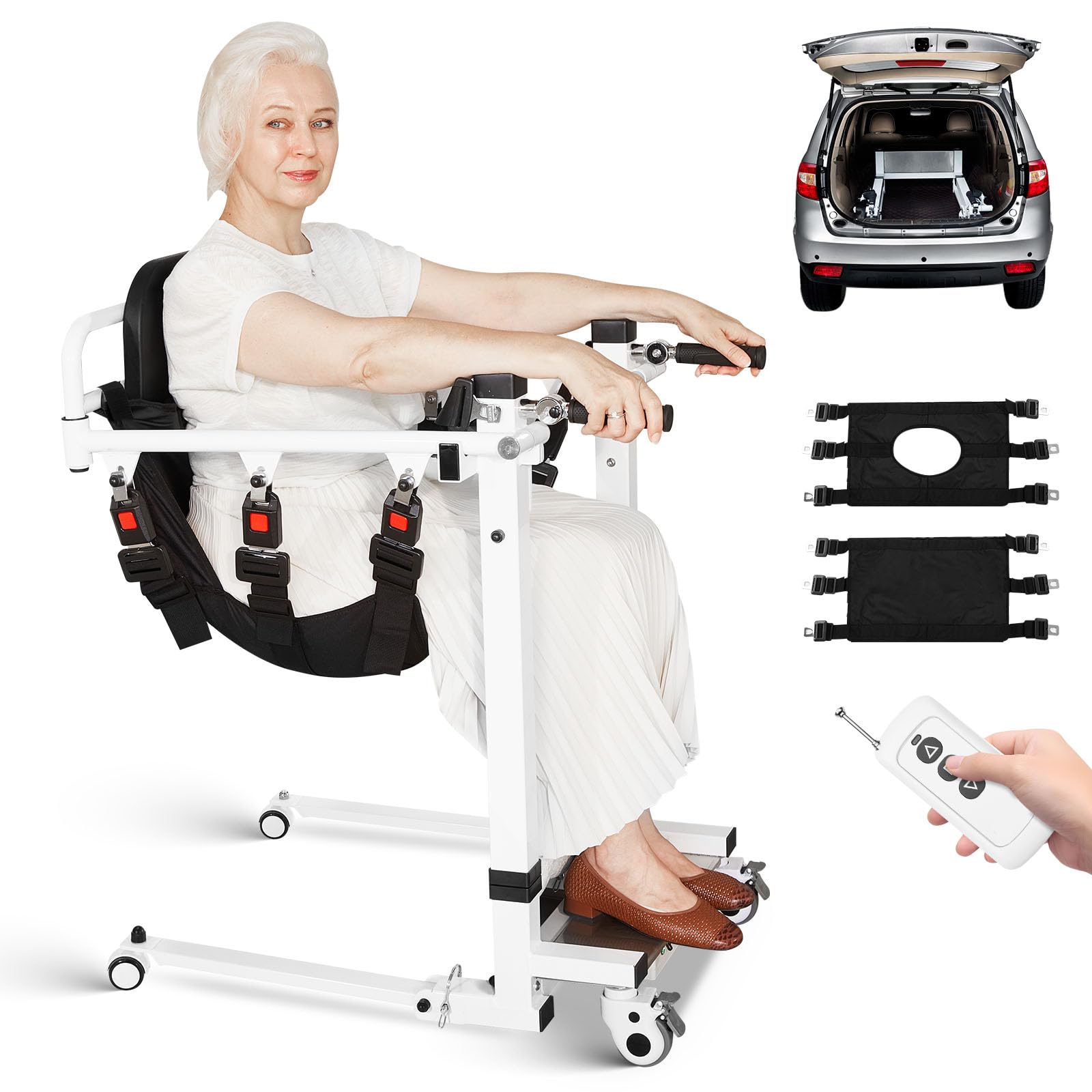Photo 1 of Electric Patient Lift Transfer Chair, Electric Transfer Lift, Patient Lift for Home, Portable Folding Patient Lifts for Car, Adjustable Height Bathroom Transfer Chairs for Seniors, Adults, Disabled