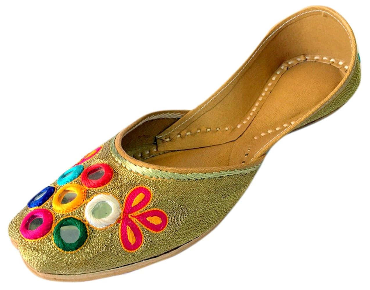 step n style women flat jaipuri sandals mirror work khussa shoes punjabi jutti ballerina