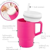 Infantino My 1st Tumbler 9 oz Bubble Gum Leak-Resistant Straw Handle view 5
