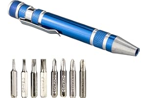 SWATOM 8 in 1 Mini Screwdriver Set Small Screwdrivers Pen Magnetic Repair Tools EDC Compact Precision Gadgets for Computer Eyeglasses Daily Home Improvement Use (Blue)