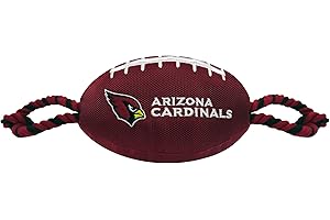 Pets First NFL Football Dog Toy. Tough Nylon Quality Materials with Strong Pull Ropes & Inner Squeaker in NFL Team Color