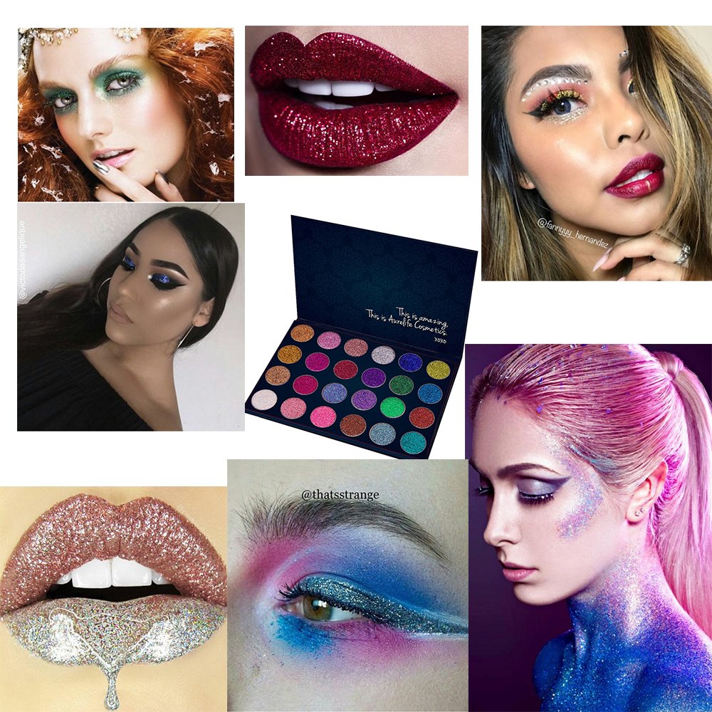 Kaidifangte 24 Color Matte Shimmery Flash Diamond Glitter Eye Shadow Palette