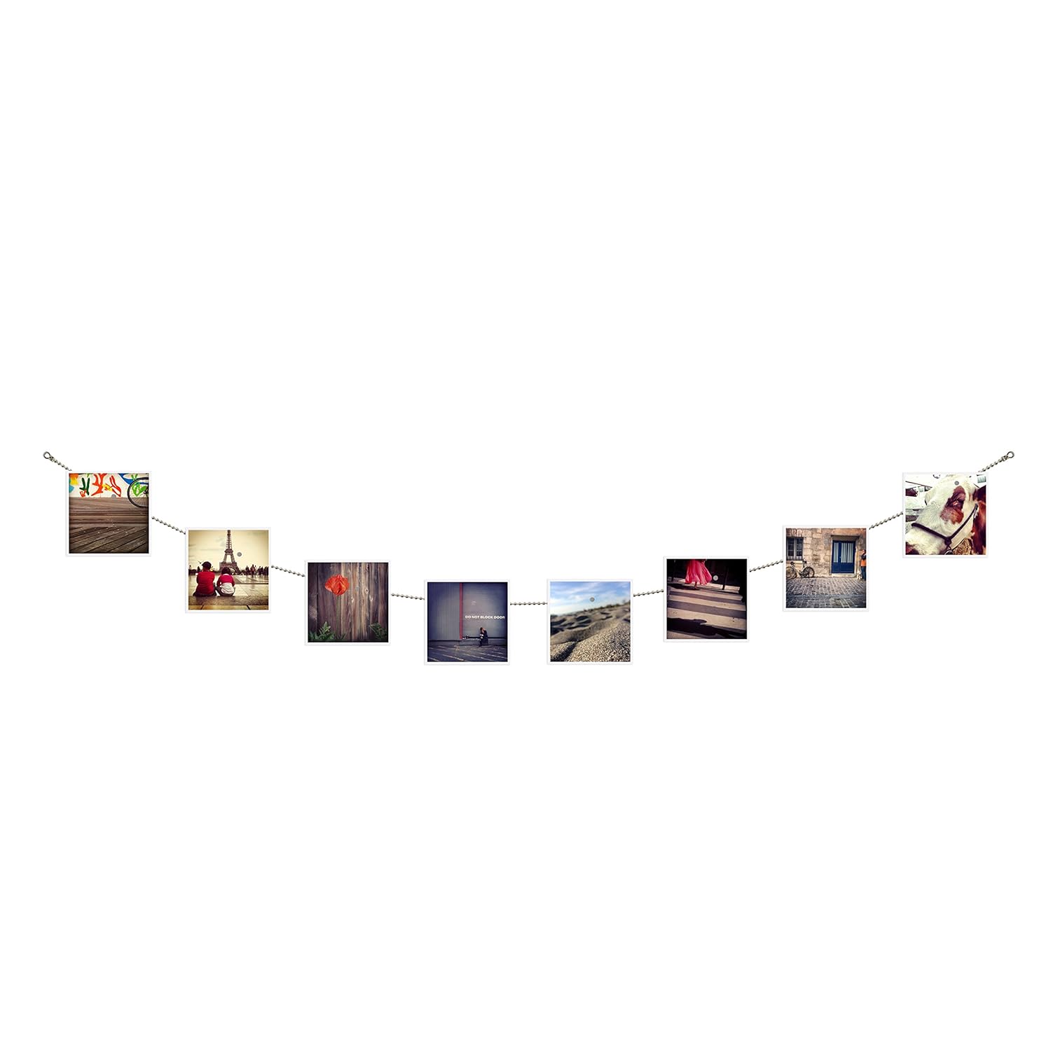 Three By Three Seattle Chained-Up Ball with Chain Photo Display, Silver (41108)