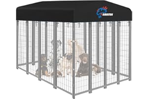 SIRUITON 10x10FT Outdoor Dog Kennel Replacement Cover, Heavy Duty 600D Oxford Fabric with Sun/Rain Dog Play Pen Top Covers Sun Shade Specialized.( Cover Only)