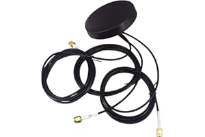 ONELINKMORE 4G LTE WiFi GPS Antenna Combined Antennas Magnet and Adhesive Mount 3 Leads Antenna Triple SMA Male Connector 1.5M for Navigation Head Unit Car Telematics 4G LTE Mobile System
