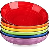 vancasso Bonita Pasta Bowls Set of 6, 50oz Large Salad Bowls for Kitchen, Corlorful Stoneware Serving Bowls Dishwasher & Microwave Safe