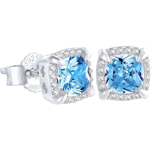 Dazzlingrock Men's Sterling Silver Stud Earrings With 0.25ct Blue Diamonds