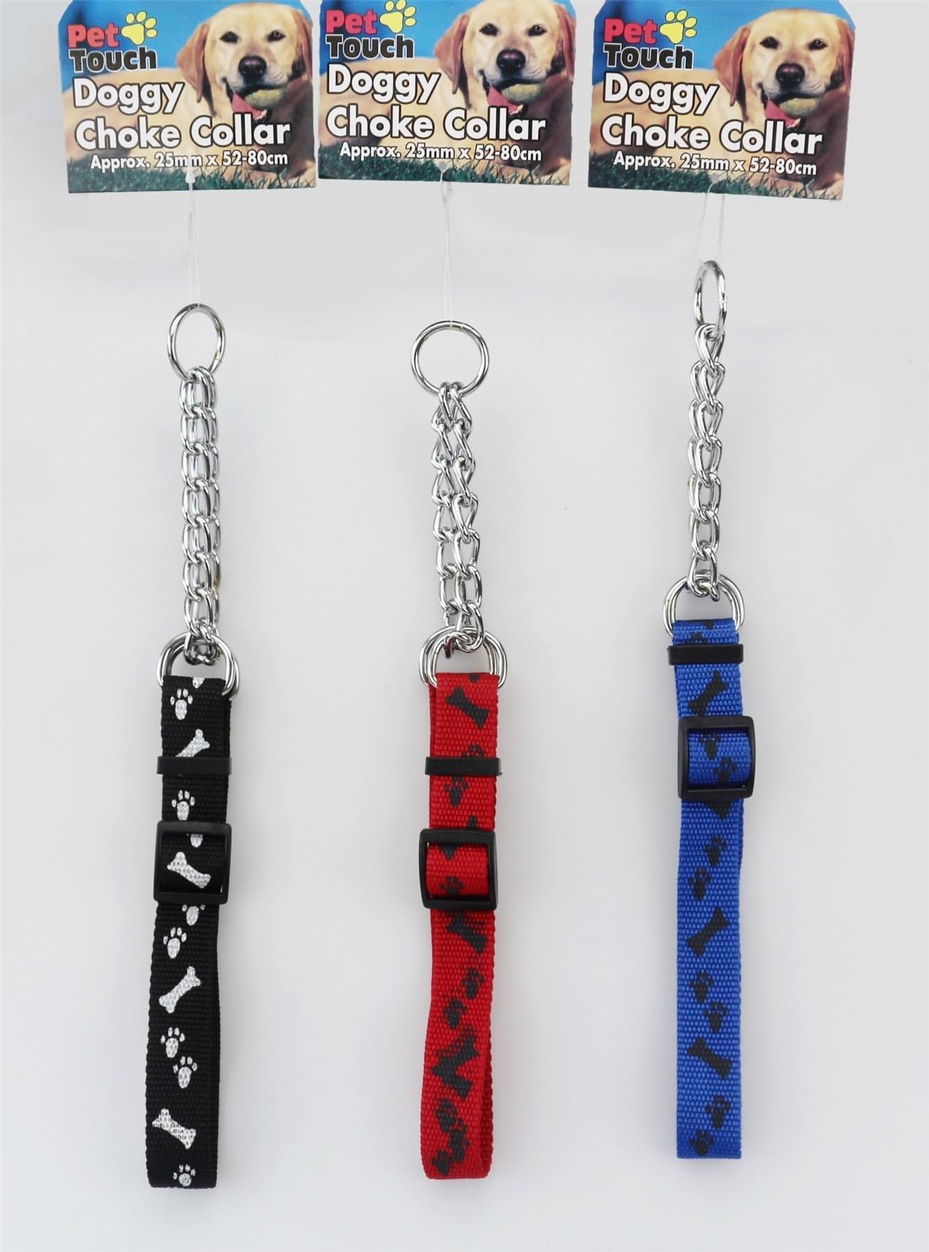 Pet Guru STRONG NYLON ADJUSTABLE DOG CHECK CHAIN HALF CHOKE CHOKER COLLAR PUPPY TRAINING[Black]