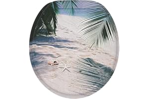 Nastarki Round Toilet Seat, Slow Close Wood Toilet Seat with Metal Hinges Soft Close Oblong Toilet Seat Colored Decorative Toilet Seat, Easy Clean and Install