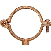 Hinged Split Ring Pipe Hanger Copper Plated Fits 1/2" Rod (2-1/2", 5-Pack) | fits 1/2" threaded rods | quick single-screw opens wide for fast overhead pipe installation | corrosion-resistant