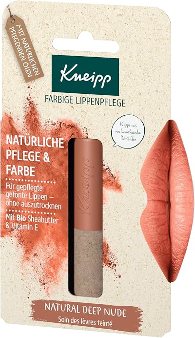 Kneipp Coloured Lip Care Natural Deep Nude Shea Butter Vitamin E Tinted Lips