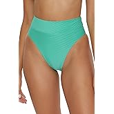 BECCA Women's Catalonia High-Waisted Bikini Bottom, Cheeky Coverage, Swimwear Separates