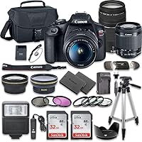 Canon EOS Rebel T7 DSLR Camera Bundle with Canon EF-S 18-55mm f/3.5-5.6 is II Lens + Canon EF 75-300mm f/4-5.6 III Lens…