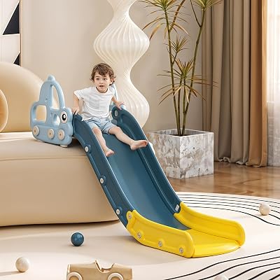 FUKEA Toddler Slide Indoor Kids Extended Length Baby Car Couch Bed Slide Age