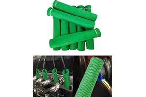 QINTISOY Spark Plug Wire Boots Protector - 8 PCS 2500° Spark Plug Wire Boots Protector, 6 Inches Spark Plug Heat Sleeve Protection Cover Replacement for LS1 / LS2 SBC BBC 350 454 Car Truck, Green