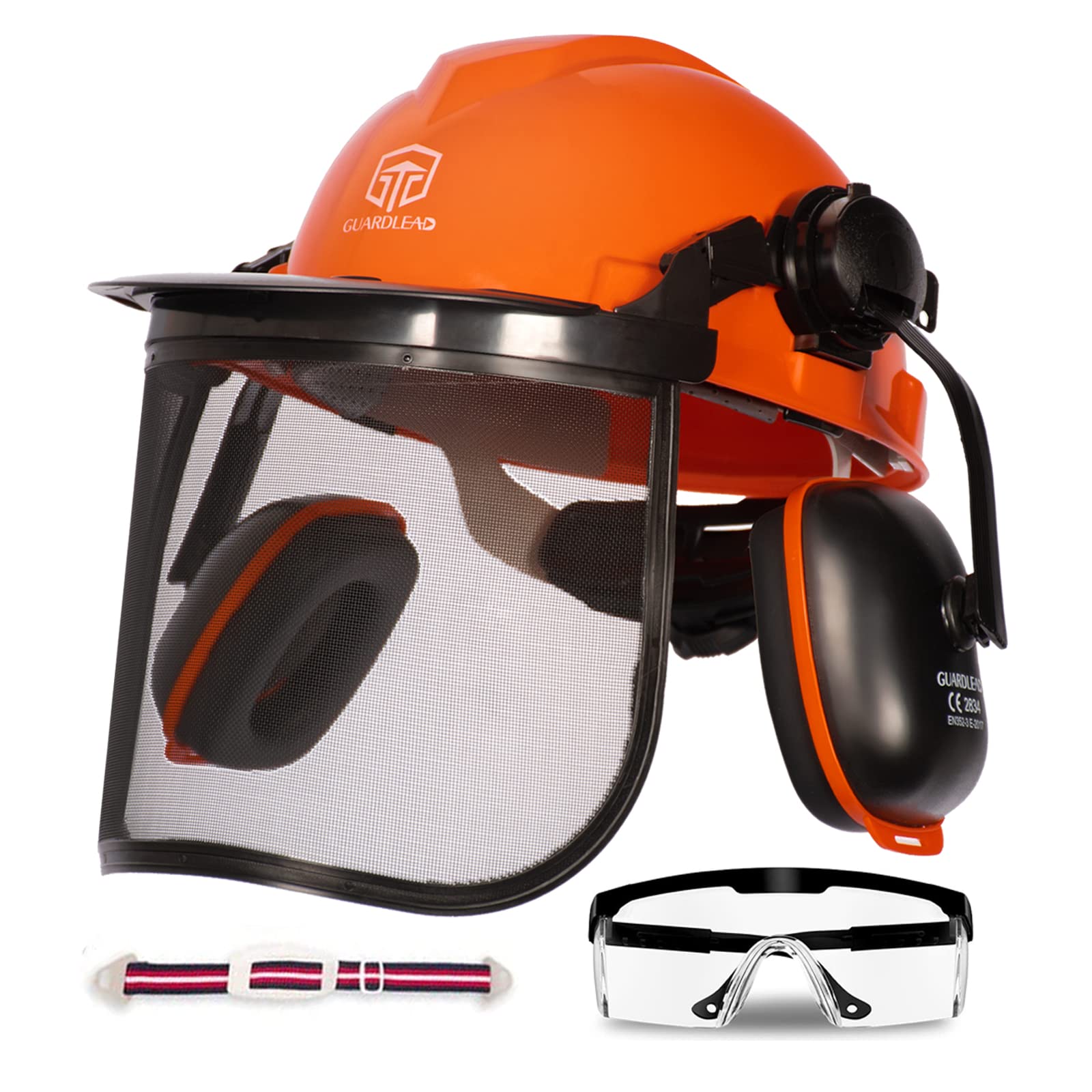 Chainsaw Helmet with Safety Face Shield and Ear Muffs, Helmet for Chainsaw Use, Safety Helmet Removable Anti-Fog Goggles