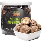 VIGOROUS MOUNTAINS Dried Shiitake Mushrooms for Cooking 1.5oz | Dehydrated Mushrooms, Dry Fresh Vegan No Fumigation Sulfur