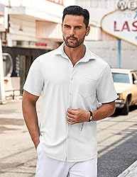 COOFANDY Dress Shirts for Men Short Sleeve Casual
