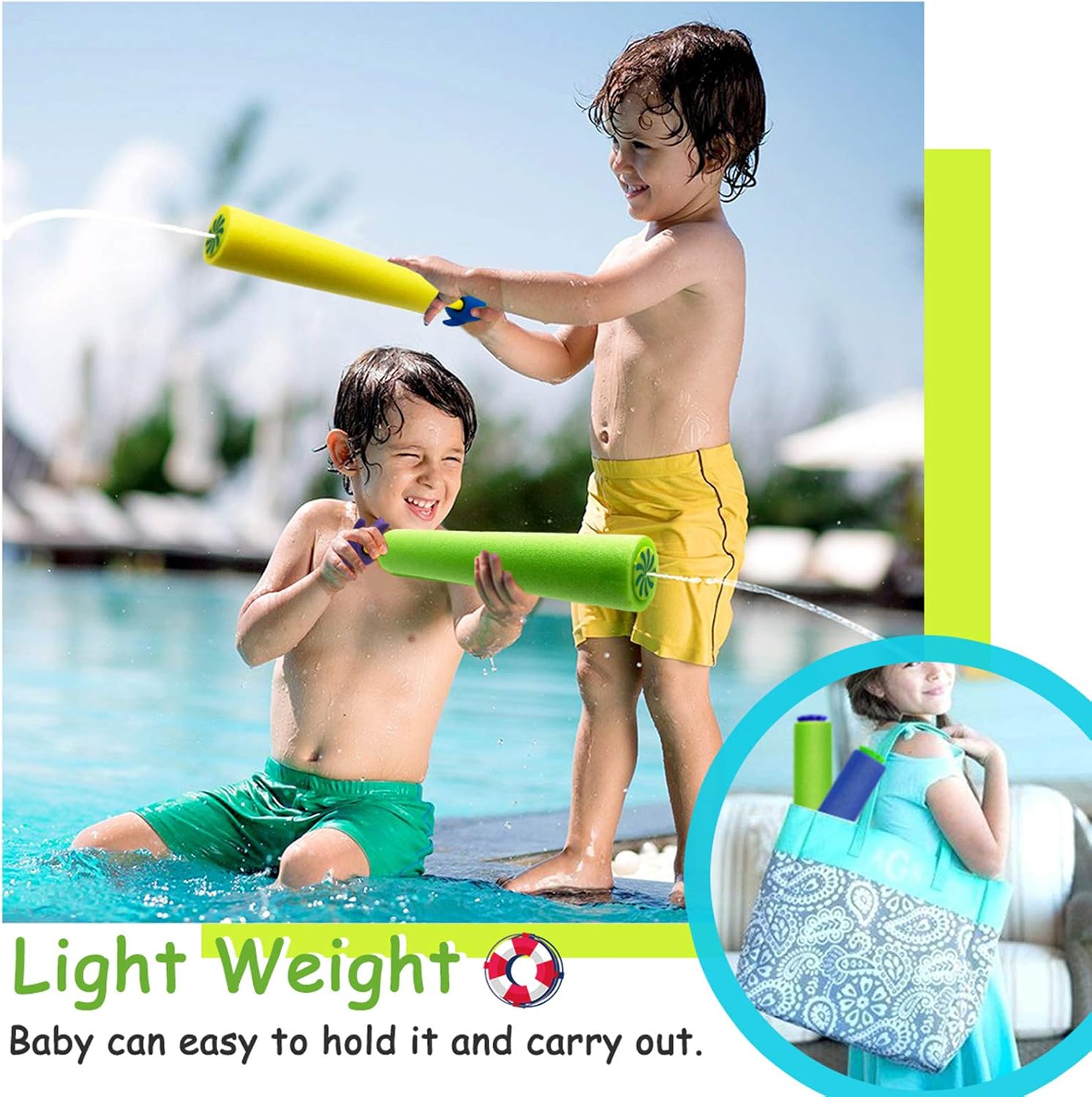 Water Guns for Kids 3 Pack Foam Water Blaster Squirt Gun Shooter Swimming Pool Pump Foam Water Soaker Super Blasters Soaker Summer Beach Toys Outdoor Swimming Pool Party Games Toys Toddlers Boys Girl: Toys & Games