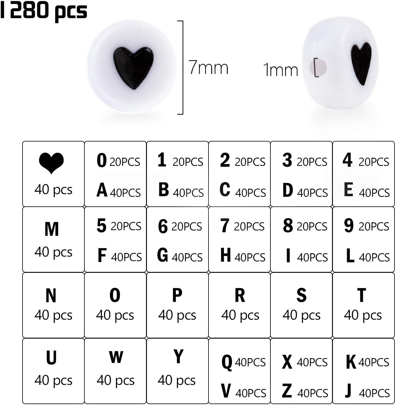 Diy Crafting For Kids Phogary 1280pcs Letter Round Beads White Colors Black Alphabet A Z And Number 0 9 Acrylic Beads Assorted Kit For Jewelry Bracelets Necklaces Making Arts Crafts Home Kitchen Anantcomputing In