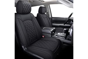 YIERTAI Tundra Seat Covers Compatible with Toyota Tundra 2008-2022 2023 2024 2025 Crewmax Double Cab SR5 Limited Platinum TRD Pro Tundrasine 1794 Edition Waterproof Leather(5 PCS Full Set/Black)