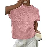 BQDCQB Womens Floral Sweater Vest Cute Cap Sleeve Tops 3D Flower Decor Knit Tank Top Loose Spring Fall Summer Clothes 2026