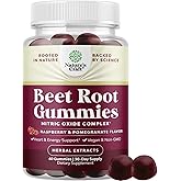 Flow Boosting Beet Root Gummies - Invigorating Beet Gummies for Adults Nitric Oxide Energy & Heart Health Support with Grapeseed Pomegranate & Vitamin B12 - Vegan Non-GMO & Gluten Free - 60 Count