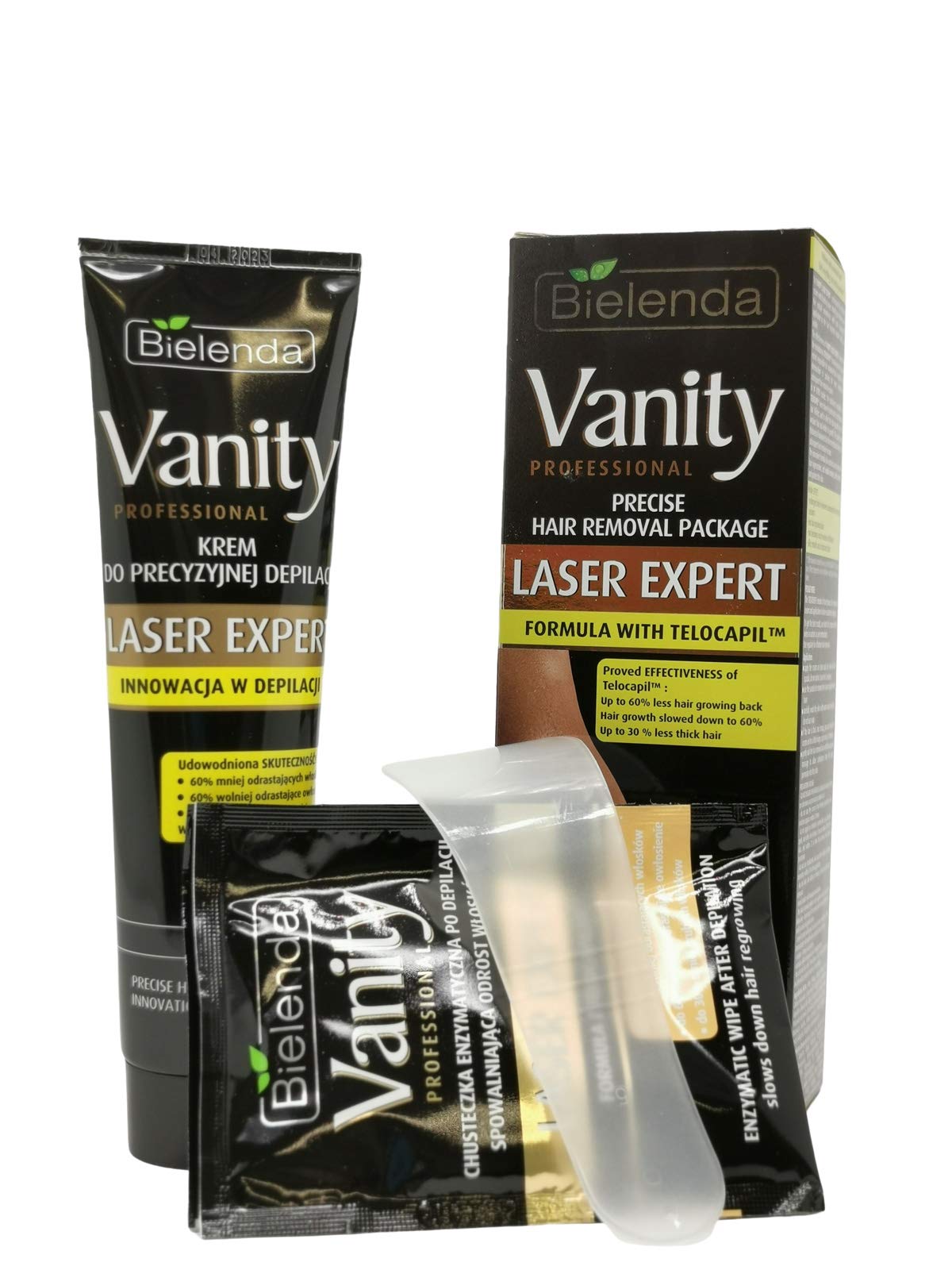 Bielenda Vanity Professional Laser Expert Hair Removal Kit Cream and Wipes for Bikini Area Express Effect
