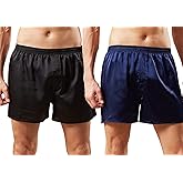 Mens Satin Boxer Shorts Silk Pajama Bottom Lounge Sleep Shorts for Men