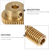 VILLCASE 2pcs 40 Tooth Worm Gear Wheel 5mm Bore for Gearbox Robotics DIY view 4