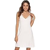 GYS Women's Bamboo Viscose Full Slips for Under Dresses Soft Adjustable Spaghetti Straps Cami Slip Dress