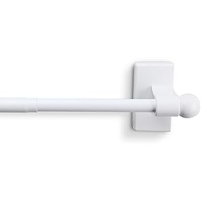 Rod Desyne Magnetic Curtain Rod, 17-30", White