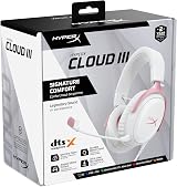 HyperX Cloud III Wired Gaming Headset Pink 53mm Drivers USB-C USB-A 3.5mm view 2