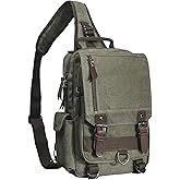 mygreen Canvas Cross Body Messenger Bag Shoulder Sling Backpack Travel Rucksack